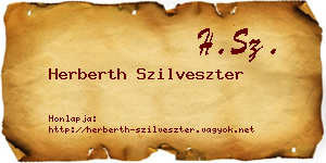 Herberth Szilveszter névjegykártya